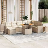 vidaXL 9-dijelni set vrtnih sofa s jastucima bež od poliratana | shoptok.hr