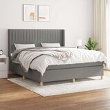  Box spring postelja z vzmetnico temno siva 160x200 cm blago, (20896706) Cene