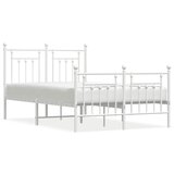 The Living Store Kovinski posteljni okvir z vzglavjem in vznožjem bel 135x190 cm - Posteljni Okvir, (21503572) | Shoptok.si