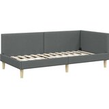  Kutni okvir kreveta Tamno siva 90 x 190 cm tkanina | shoptok.hr