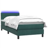 Box spring postelja z vzmetnico temno zelena 80x220 cm žamet, (21790712) | Shoptok.si