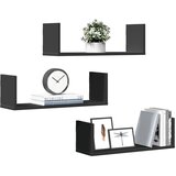 Maison Chic 3 kosi Stenske Police - Viseče police črna 58x18x18 cm iverna plošča, (21793435) | Shoptok.si