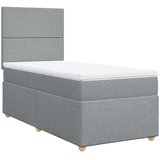  Okvir kreveta s oprugama i madrac svjetlosivi 80x200cm tkanina | shoptok.hr