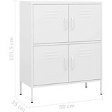 vidaXL Omara za shranjevanje bela 80x35x101,5 cm jeklo | Shoptok.si