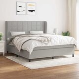  Krevet s oprugama i madracem svjetlosivi 180x200 cm od tkanine | shoptok.hr