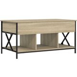 vidaXL Klubska mizica sonoma hrast 100x55x50 cm inž. les in kovina | Shoptok.si