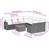 vidaXL 9-dijelni set vrtnih sofa s jastucima bež od poliratana | shoptok.hr