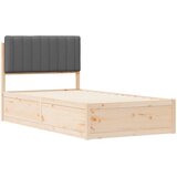  Krevetni okvir s tapiciranim uzglavljem Tamno siva 100 x 200 cm | shoptok.hr