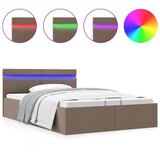  Hidraulični okvir za krevet LED od tkanine smeđesivi 100x200 cm | Eponuda.com