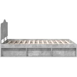  Krevetna konstrukcija s uzglavljem Betonska siva 135 x 190 cm | shoptok.hr