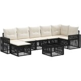 vidaXL Vrtna sedežna garnitura 8 pcs Črna in krem bela poli ratan, (5000271076) | Shoptok.si