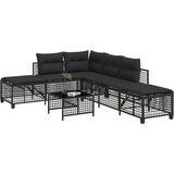 The Living Store Vrtna kotna garnitura 3-delna z blazinami črn poli ratan - Vrtna Sedežna Garniture, (21625356) | Shoptok.si