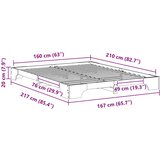  Krevetna konstrukcija Smeđa 160 x 210 cm Čvrsto borovo drvo | shoptok.hr
