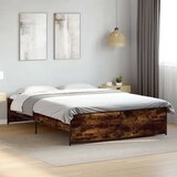  Okvir kreveta boja hrasta 140x200 cm konstruirano drvo i metal | shoptok.hr