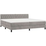  Box spring postelja z vzmetnico svetlo siva 200x200 cm žamet, (20790987) | Shoptok.si