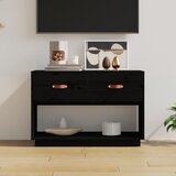 The Living Store ormarić crni 90x40x60 cm od masivne borovine | shoptok.hr