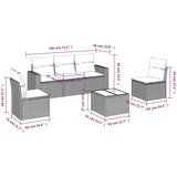  6-dijelni set vrtnih sofa s jastucima crni od poliratana | shoptok.hr