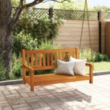 vidaXL 2-sedežna vrtna klop za gugalnico 110x56x58 cm iz močnega akacijevega lesa | Shoptok.si
