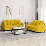  2-dijelni set sofa s jastucima žuti baršunasti | shoptok.hr