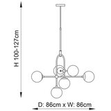  Endon 106661 - Luster na štapu ONTARIO 6xE14/7W/230V crna/dimljena crna | Eponuda.com