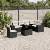 vidaXL 7-dijelni set vrtnih sofa od poliratana s jastucima crni | shoptok.hr