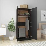 vidaXL Garderobna omara črna 80x52x180 cm iverna plošča | Shoptok.si