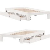 vidaXL Posteljni okvir brez vzmetnice bel 75x190 cm trdna borovina | Shoptok.si