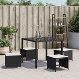  Vrtni taburei s jastucima 4 kom crni 41x41x36 cm od poliratana | shoptok.hr