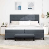  s opruga kutije Tamno siva 200 x 200 cm Baršun | shoptok.hr