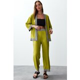 Trendyol Oil Green Embroidered Woven Two Piece Set Cene