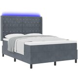 vidaXL Uzglavlje s madracem i LED-om Tamno sivo 160x200 cm Baršun | shoptok.hr