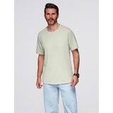 Ombre Men's waffle-textured T-shirt with round neckline - pistachio | shoptok.hr