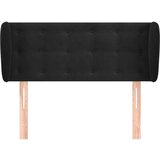  Vzglavje z ušesi črno 103x23x78/88 cm žamet, (20954011) | Shoptok.si