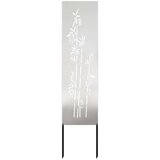 vidaXL Privatnost u vrtu Cvjetni Srebrno 32 x 140 cm Nehrđajući čelik | shoptok.hr