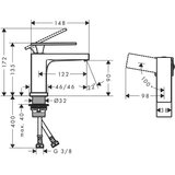 Hansgrohe 73001670 tecturis e coolstart ecosmart+ 80 armatura za umivalnik | Shoptok.si