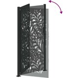 vidaXL Vrtna vrata črna 105x205 cm Oblikovanje z jeklenimi valovi | Shoptok.si
