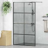  Zid za walk-in tuš Crna 115 x 195 cm Staklo otporno na udarce | shoptok.hr