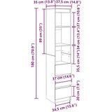 vidaXL Visoka ploča bijela 37,5x35x180 cm izrađeno drvo | shoptok.hr