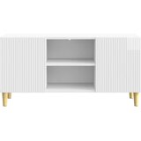 TV omarica Bela visok sijaj 102 x 34,5 x 50 cm Inženirski les, (5000238860) | Shoptok.si