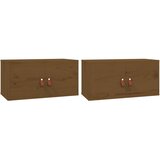 Maison Chic Stenska omarica - Zidna omarica 2 kosa medeno rjava 60x30x30 cm trdna borovina iu1114, (22063223) Cene