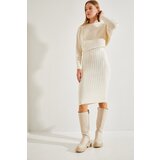Bianco Lucci Women's Sweater Dress With Straps Sweater Double Suit Cene