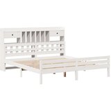 vidaXL Knjižna postelja brez vzmetnice bela 180x200 cm trdna borovina | Shoptok.si