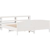 vidaXL Posteljni okvir z vzglavjem bel 180x200 cm borovina, (21311193) | Shoptok.si