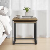  Četvrtasti stolić 2 kom - hrast / crne noge | shoptok.hr