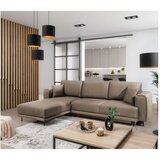 ELTAP Svetlo rjava žametna raztegljiva/s prostorom za shranjevanje kotna sedežna garnitura (levi kot/z ležalnikom) Dalia – | Shoptok.si