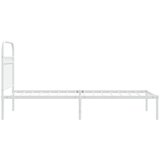  Metalni okvir za krevet s uzglavljem bijeli 80x200 cm | shoptok.hr