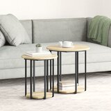 vidaXL Krajnji stolovi Sonoma hrast MDF, Metal Srednji Minimalistički | shoptok.hr