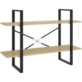 vidaXL Knjižna omara 2-nadstropna sonoma hrast 100x30x70 cm iverna pl. | Shoptok.si
