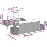  Set vrtnog kauča s jastučićima Smeđi Poli Ratan | shoptok.hr