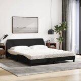 Krevet s madracem Dover crni 180x200 cm od tkanine | Eponuda.com
